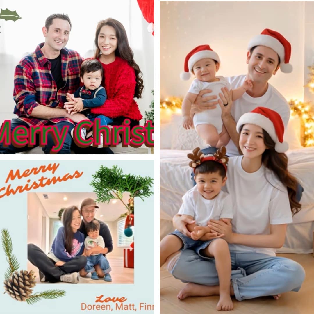 the cool family Christmas cards from 2023 to 2025