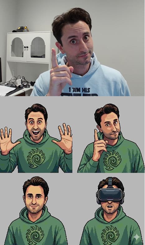 Guide portrait panels generated from webcam shots