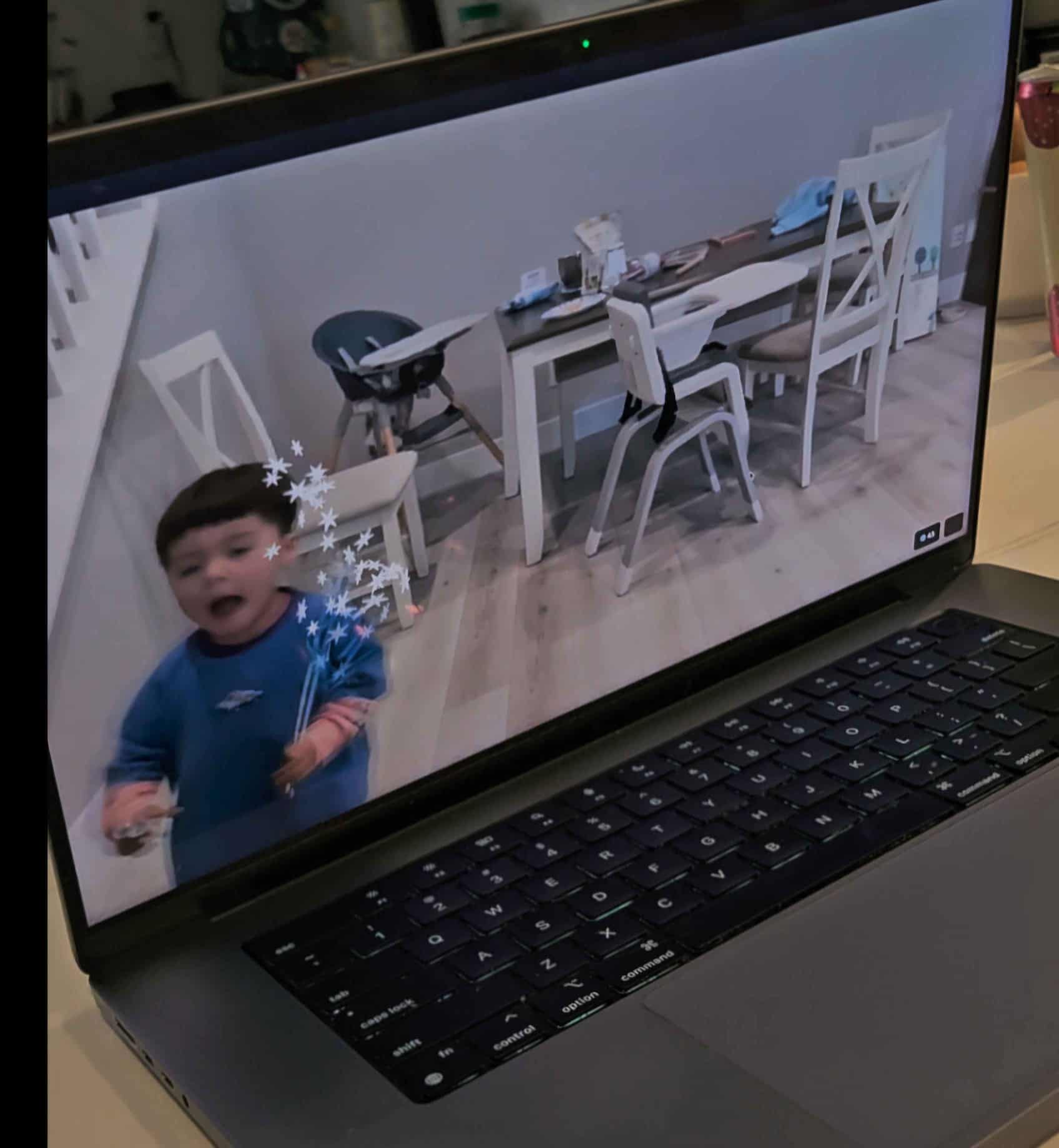 child playing the magic snow wand game